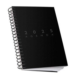 Agenda 2025 -  Personalizada Anual Capa dura Tamanho 20 x 14 cm Capa 4/0 - Miolo padrão com impressão Preto e Branco Laminação Fosca Encadernação Wire-O Material Produzido e Faturado por N.I.D.I. Ltda