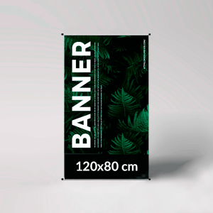 Banner 280GR - 120X80 CM Lona 280g 120x80 cm 4x0 - Impressão Solvente Brilho / Fosco Tubete e corda Material Produzido e Faturado por N.I.D.I. Ltda