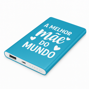 Bateria portátil slim em alumínio 4.000 mAh Alumínio 110 x 68 x 10 mm  Incluso cabo USB para carregar a bateria Fornecida em caixa presente. 110 x 68 x 10 mm Material Produzido e Faturado por S.T.R Ltda - 94646