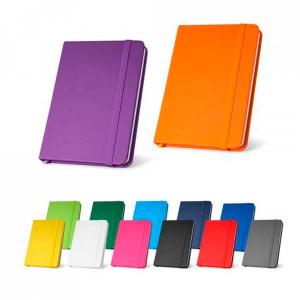 MEYER. Caderno de bolso em c.sintético com páginas lisas Capa Couro sintético  com páginas lisas 90 x 140 mm   Com 160 páginas lisas, papel 70 g/m², fita separadora e elástico Material Produzido e Faturado por S.T.R Ltda - 93425