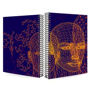 Caderno Escolar Personalizado - 96 folhas - Espiral / Wire-o Papel sulfite 70gr 20x28cm 4x0 - Capa | Miolo pautado 1x0 Capa Personalizada  Material Produzido e Faturado por E.M.2 Ltda