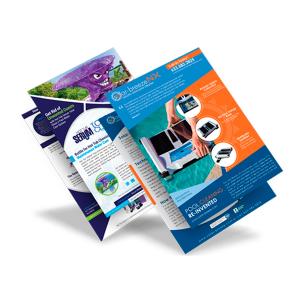 Flyers / Folhetos - 21x29,7 cm - Frente - 115gr Couchê 115gr 21x29,7 4x0 Sem verniz Corte Reto Material Produzido e Faturado por P.P.G.E Ltda